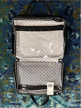 VON MAUR Black Patent Cosmetic Bag New with Tags